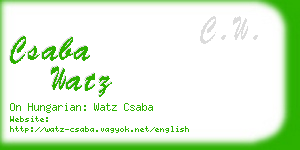 csaba watz business card